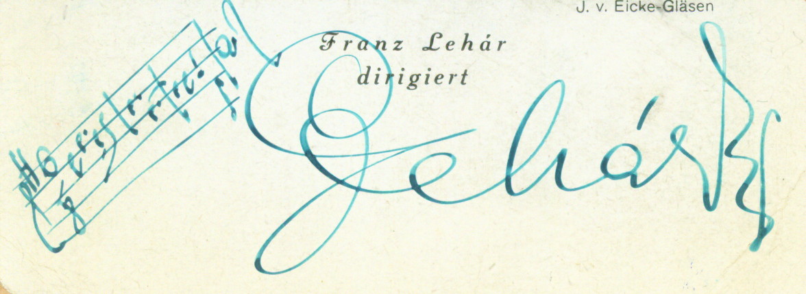 Lehár, Franz - Autograph Musical Quotation Signed